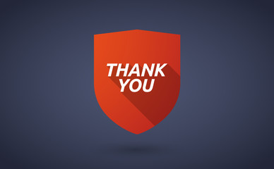Long shadow shield with    the text THANK YOU
