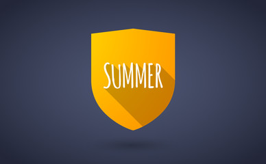 Long shadow shield with    the text SUMMER