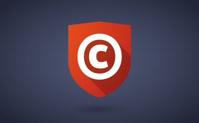 Long shadow shield with    the  copyright sign