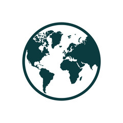 Earth Icon in trendy flat style isolated on white background. Wo