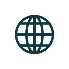 Globe Icon in trendy flat style isolated on white background. Wo