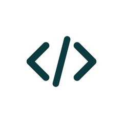 Obraz premium Code Icon in trendy flat style isolated on white background. Cod