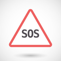 Isolated warning signal with    the text SOS