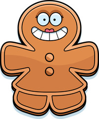 Smiling Cartoon Gingerbread Woman