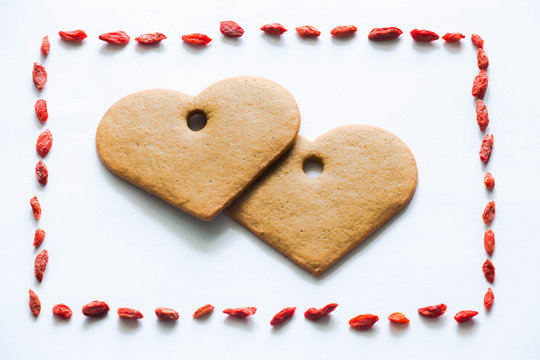 Valentine’s hearts with gingerbread 