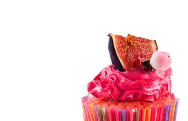 Cake decorated with cream