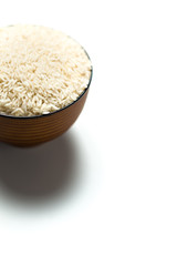 A rice in a bowl isolated over white background