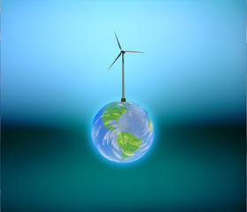 Naklejka premium Wind power Earth Some elements provided courtesy of NASA 