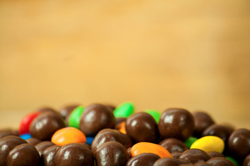 Multicolored candy on a white