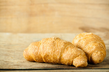Fresh croissant close up