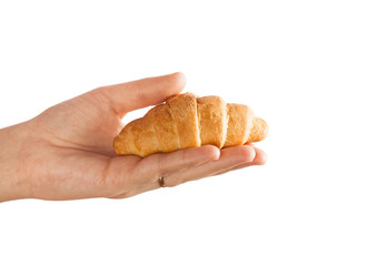 Fresh croissant close up