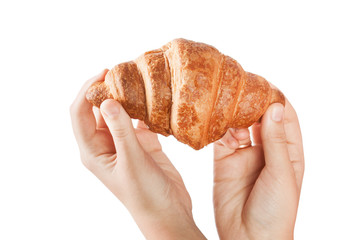 Fresh croissant close up