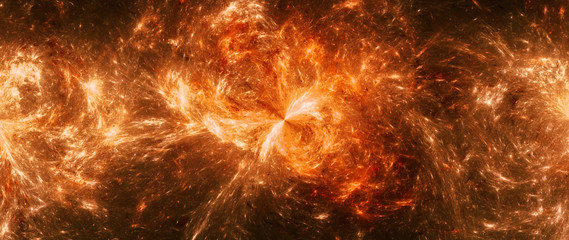 Fototapeta premium Colorful orange space mystery widescreen