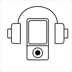 mp3 player icon on white background