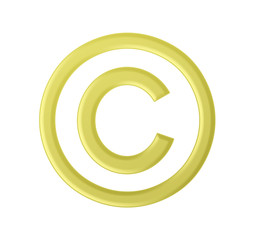 Golden copyright sign