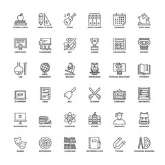 Outline icons. School