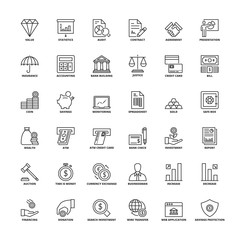 Outline icons. Finances