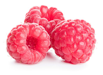 raspberries isolated on white background