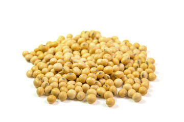 Soy beans isolated on white background