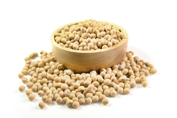 Soy beans isolated on white background