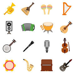 musical instruments icons set. isolated symbols collection