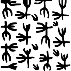 black and white abstract hand drawn