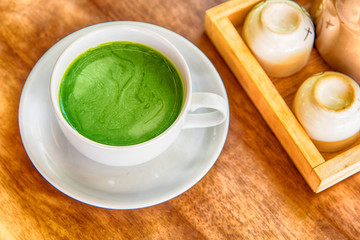 Hot green tea matcha