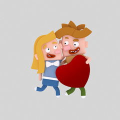 Youngs couple in love
Custom 3d illustration / design : Can't find what you are looking for? contact me! I can create exactly what you need.