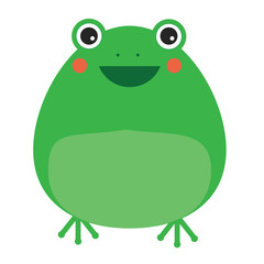 Cute kawaii frog character. Children style, vector illustration