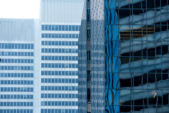 Reflection glass Windows of Skyscraper Business Office, Corporate building