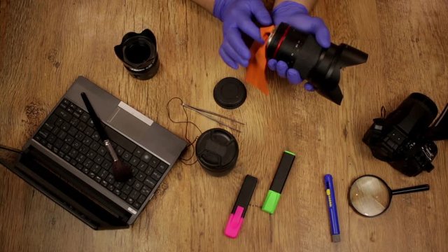 Camera lens cleaning