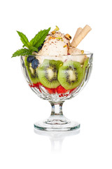 Sundae isolated on white