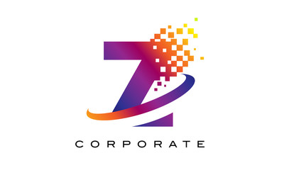 Letter Z Colourful Rainbow Logo Design.