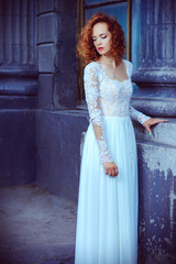 white bride dress