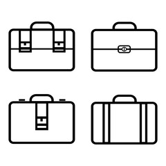 A set of suitcase for the vacation. vector icon