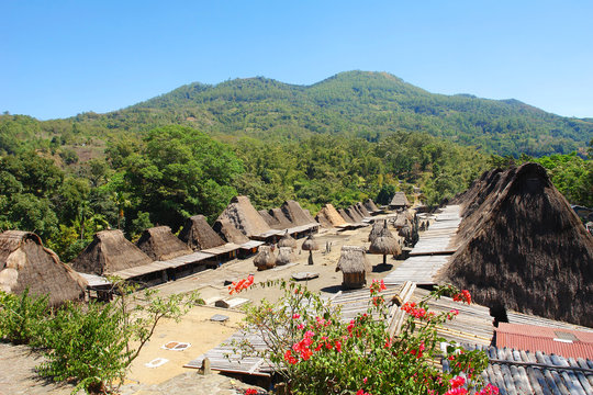 Bena Village of Ngada culture situated at the foot of Mount Inerie on Flores island, Indonesia
