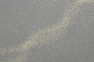 Vector particles golden dust, shimmering glitter texture