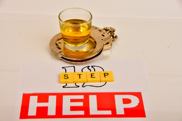 Signs and symbols of addiction to alcohol and the need for help.