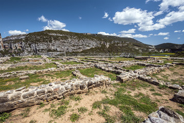 Fototapeta na wymiar Archaeological remains of the Roman villa De Liedena in Navarra