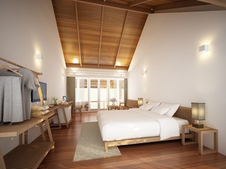 Fototapeta na wymiar 3d rendering of interior bedroom