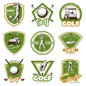 Colorful Vintage Golf Labels 