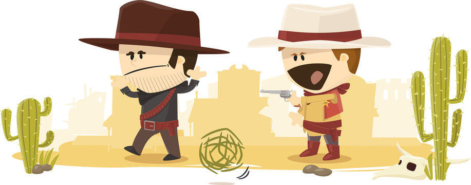 h&eacute;rif arr&ecirc;tant un bandit cow-boy