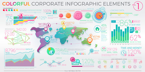 Colorful Corporate Infographic Elements