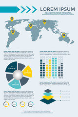 Infographics Elements Collection - business vector illustration for presentation, booklet, website, blog, workflow layout, brochure, banner, card, step up options, web design, poster, flyer, timeline.