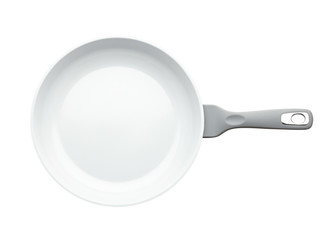 Frying pan isolated on white background without shadow