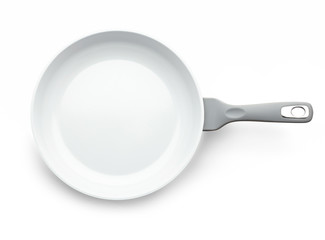 Frying pan isolated on white background without shadow
