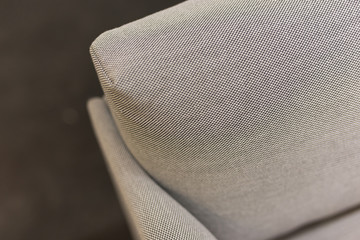 Closeup of grey modern couch