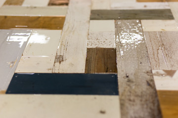 Upcycled dinner table made out of scrap wood