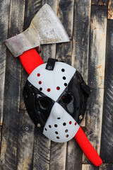 hockey mask and ax, halloween