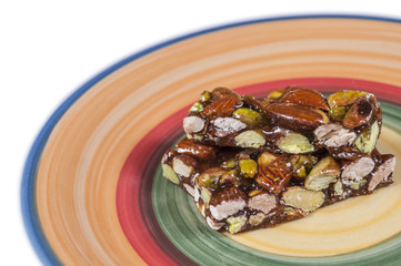 Pistachio and almond italian nougat